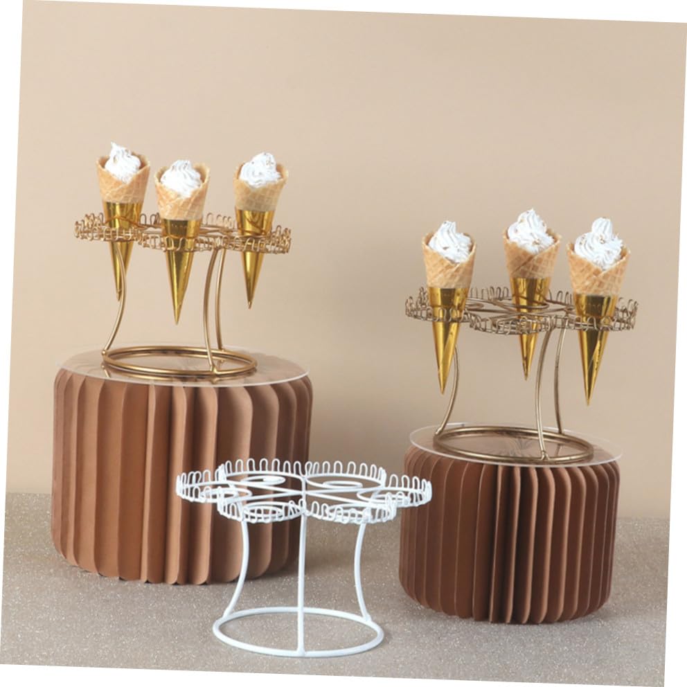 Étagère de rangement dorée pour cornets et présentoir à glaces - 7