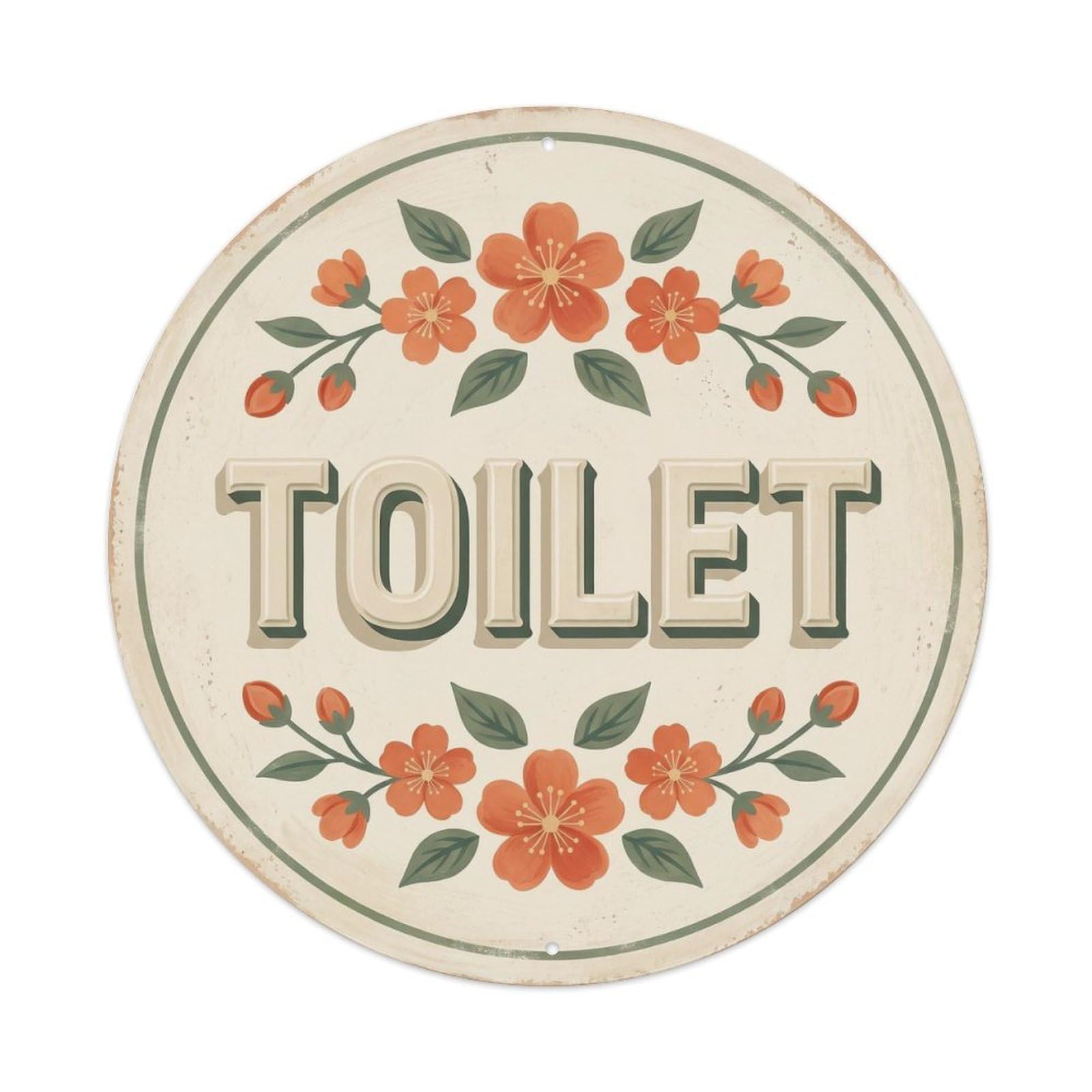 Okahys 8X8inch(20X20cm) Toilet(Wc) Signage Plum Blossom Vintage Metal Tin Sign