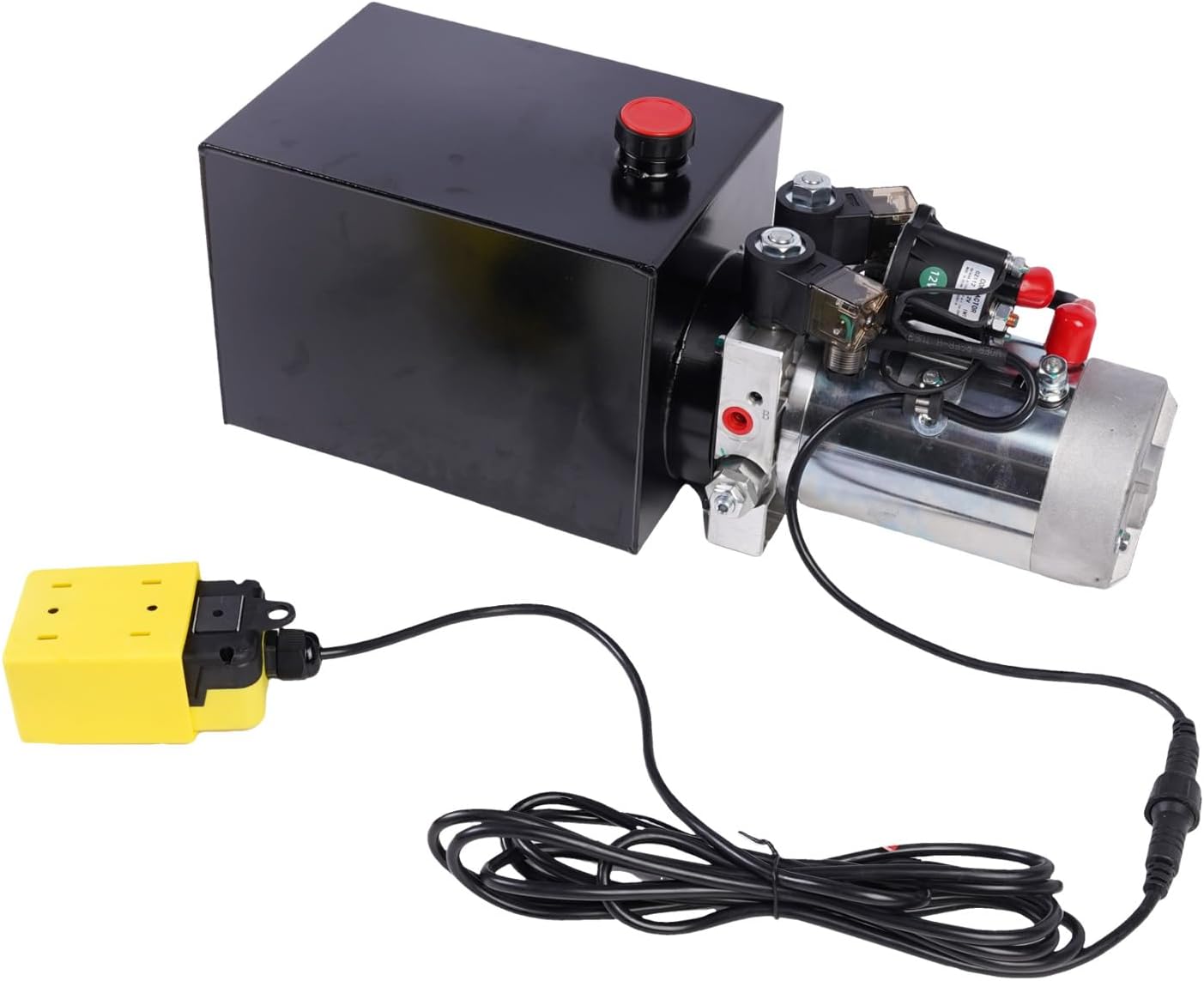 1 Piece 8 Quart Hydraulic Power Unit Electric Hydraulic Pump 12V DC Double Acting Max Pressure 3200PSI Hydraulic Pump for Dump Trailer Lifting