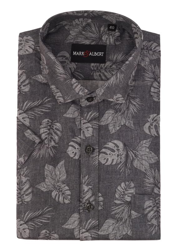 Image of MARK & ALBERT Men's 100% Cotton Half Sleeves Slim Fit Mens Shirt