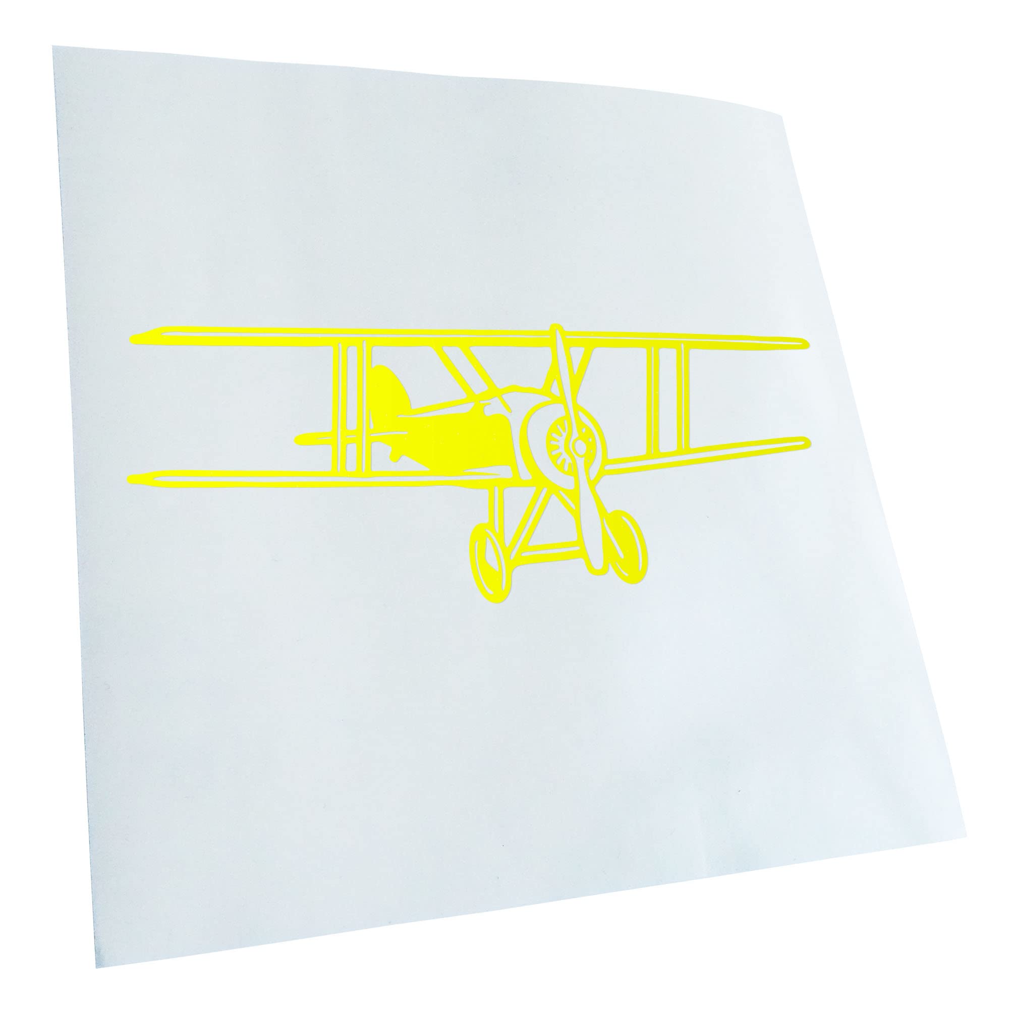 Kiwistar - Car Sticker - Neon Yellow - 24 x 10 cm Double Decker Aeroplane Sticker for Car, Laptop, Bicycle, Truck, Motorcycle Multicoloured JDM Decal Racing