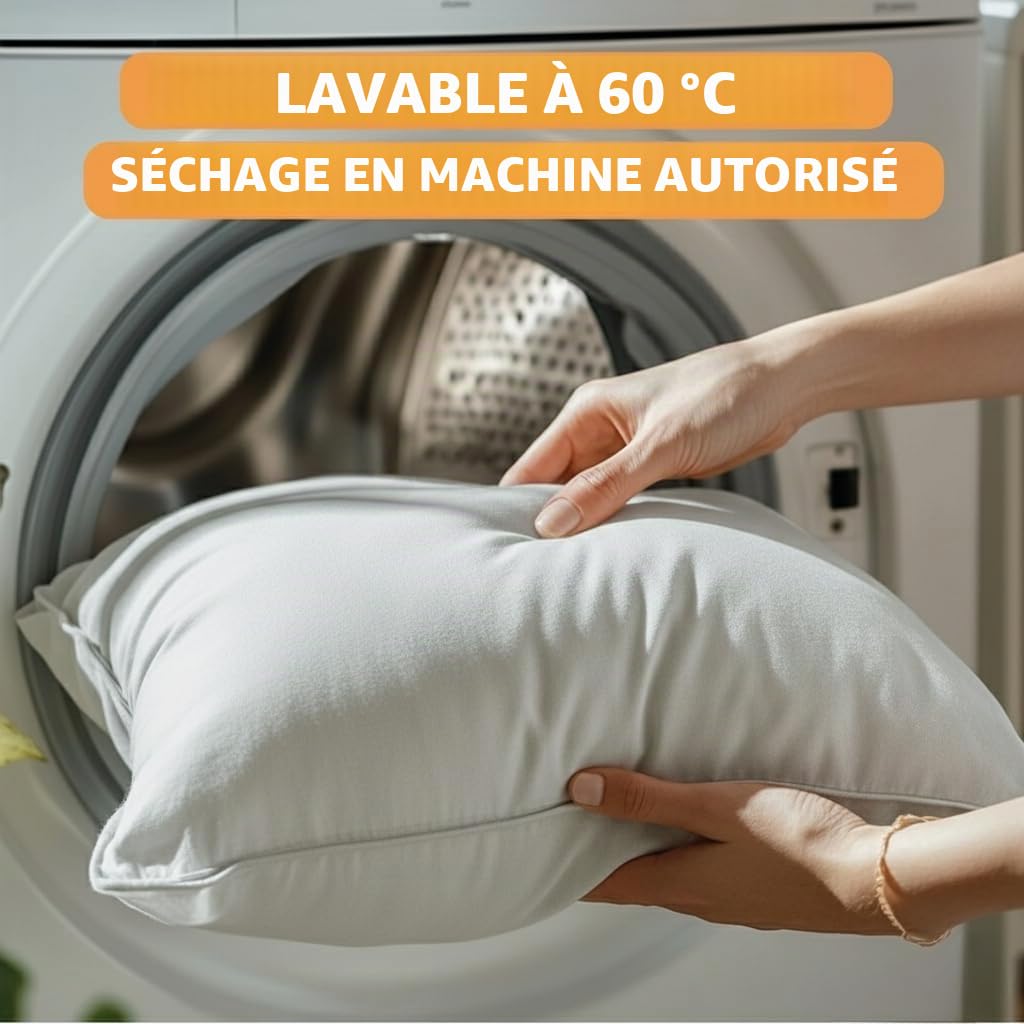 INOMA Ensemble de deux oreillers Wellness Capri 80x80 -, Oreillers d'hôtel, Mélange de plumes et duvet ultra doux (90% plumes, 10% duvet), Fabriqué en Allemagne, Oeko-TEX, adapté aux personnes