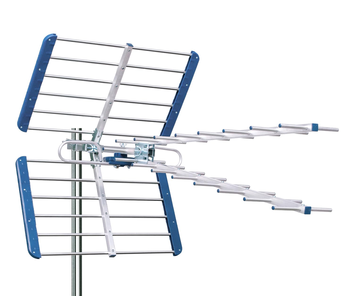 EDISION YAGI V 15db Antenna TV Digitale Terrestre UHF 21-48 esterno, con filtro 5G LTE, per Ricezione il segnale Digitale Terrestre DVB-T/T2, Frequenze 470-694Mhz, Lunghezza 105cm, LTE700, Blu