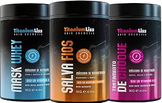 Kit Cronograma Capilar Titanium Liss 1kg Nutrição, Hidratação, Reconstrução