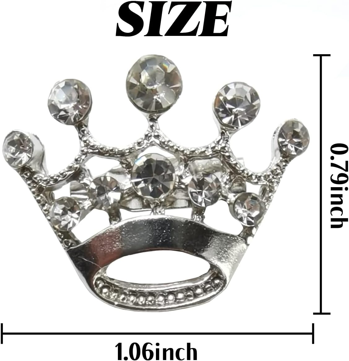 GXXMEI 24PCS Tiara Crown Brooch Pin Wedding Party Pageant Brooch (Silver) - Image 2