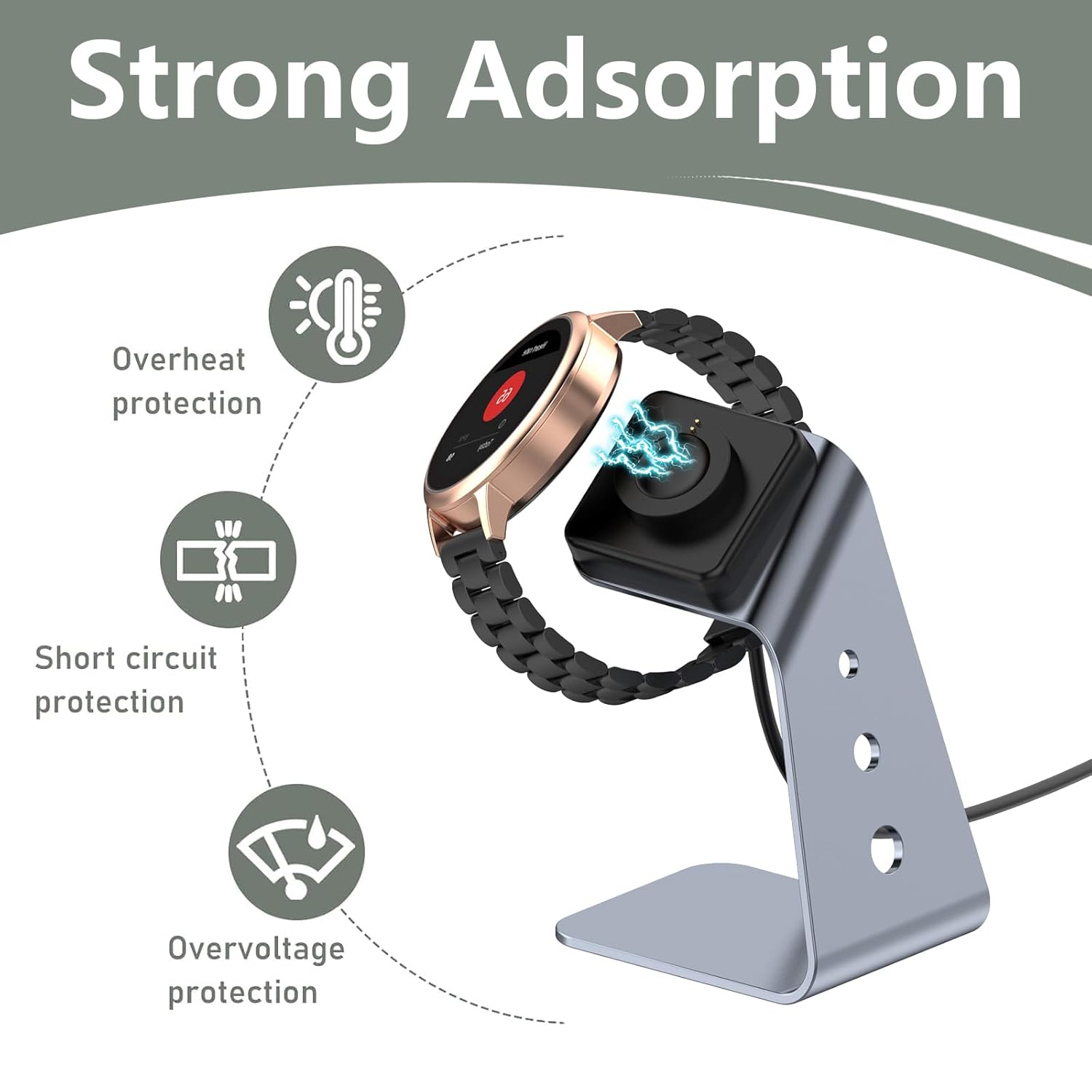 2 Pack Charging Dock/Stand for Fossil Smartwatch Gen 6/5/5E/4 Garrett,Julianna Carlyle,Sport and for Michael Kors Runway,Aluminum Magnetic Charging Stand + Charging Dock