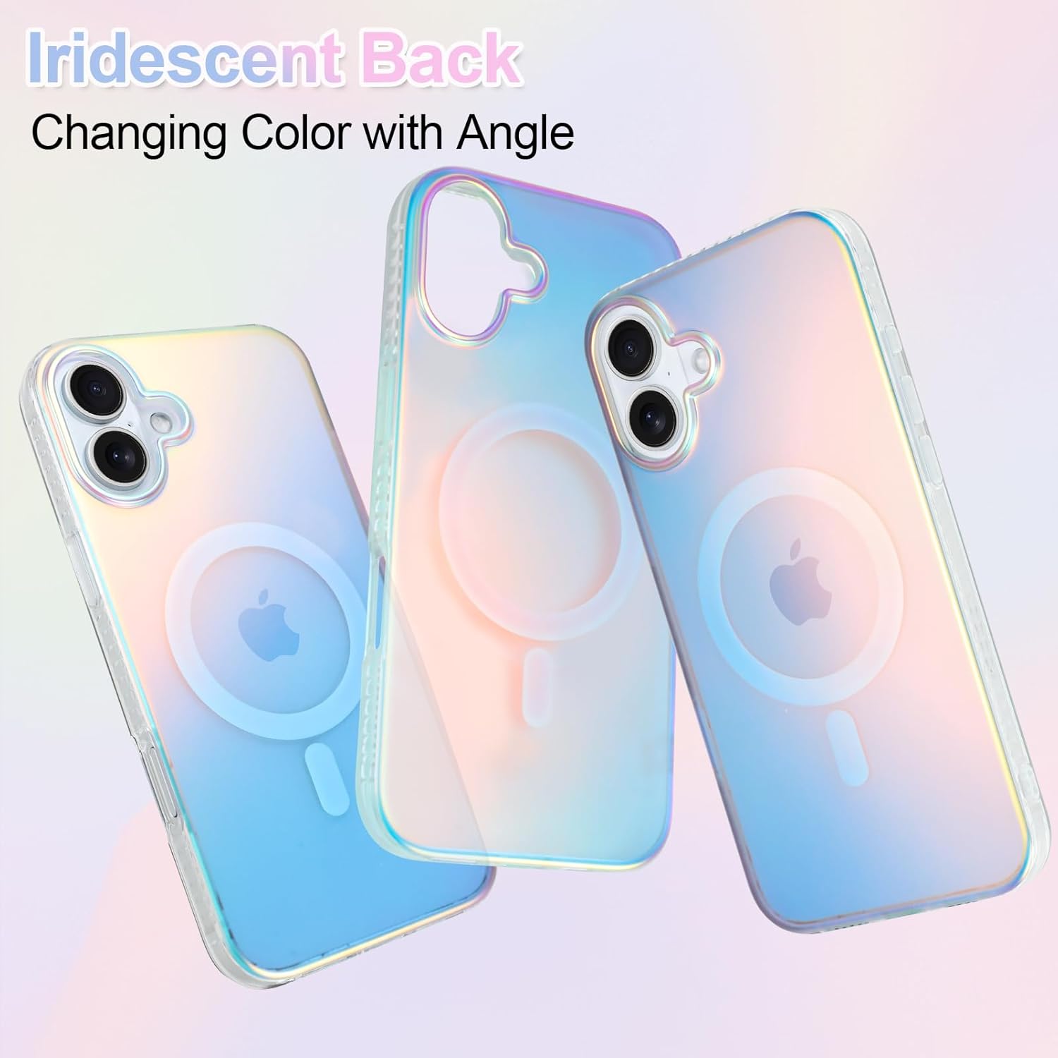 ZIYE Iridescent Case Compatible with iPhone 16 Plus Magnetic Cute Fluorescent Laser Design Compatible with Magsafe Scratch-Resistant Shockproof Protective Phone Cover for Women Girls Men - Image 3