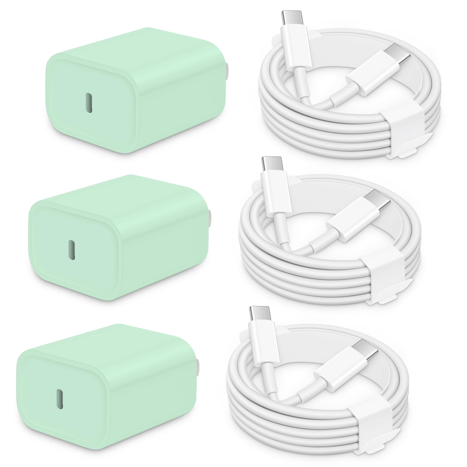 3 Pack i Phone 15 Charger Fast Charging, 20W USB C Charger Block with 6FT USB C i Phone 15 Charger Cable Compatible with Phone 15 Pro Max /15 Plus/,Pad Pro 12.9