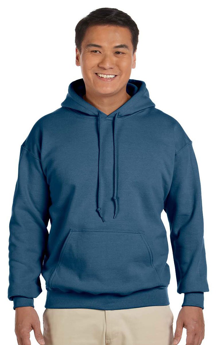 Gildan Men's Heavyweight Hooded Sweatshirt Hoodie, Blue (Indigo Blue), S