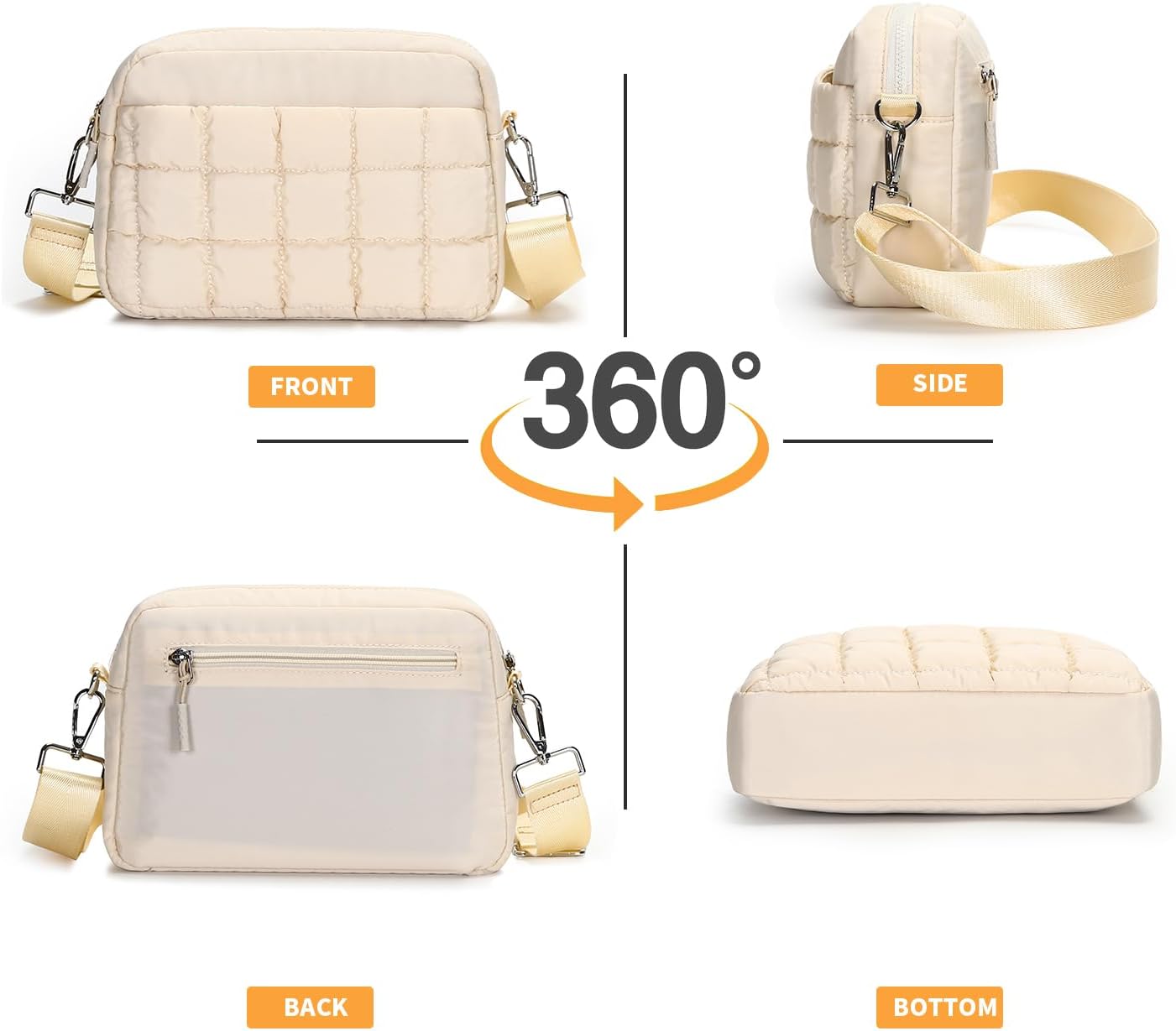 Herald Small Puffer Crossbody Bags for Women, Lightweight Nylon Quilted Shoulder Purse Handbag with Multiple Pockets - Image 4