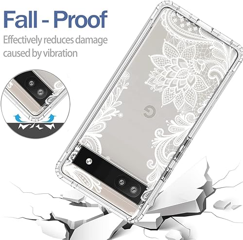 Miniatura 7 de Tothedu Funda de teléfono para Pixel 6A, (no compatible con Pixel 6), GX7AS con protector de pantalla de vidrio templado, bonito patrón de mandala