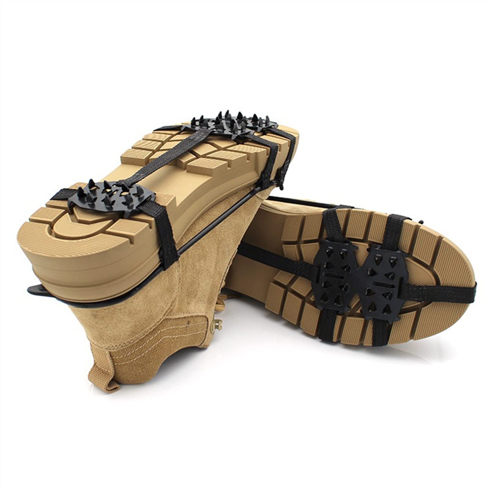 Schuhspikes 2 stücke 24 zähne eisgreifer Anti-rutschschuhe Spike Griffe sklee Winter Outdoor Klettern Schnee über Schuhe deckt strampons schwarz (Color : Black M)