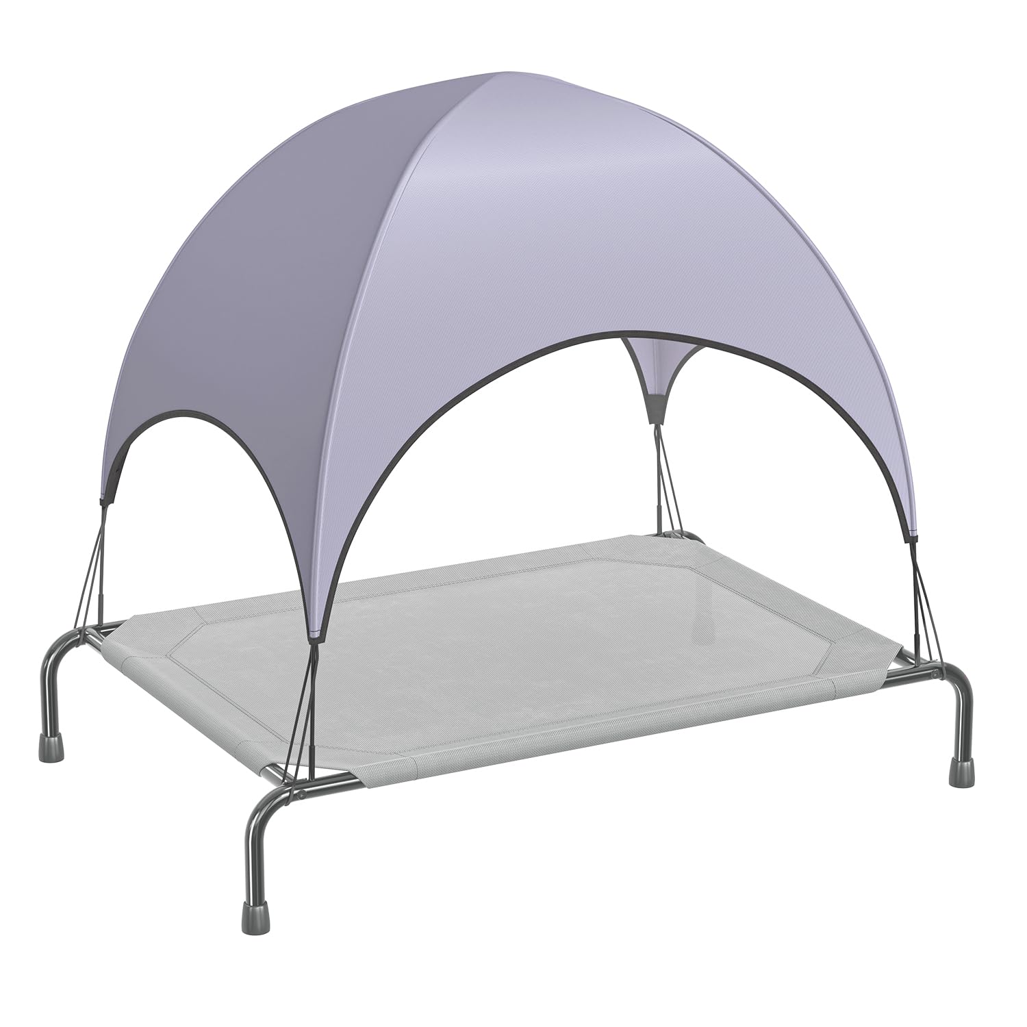 Simple Trending Raised Dog Bed for Large Dogs with Canopy, Waterproof Elevated Dog Bed, Breathable Big Pet Cot, Grey