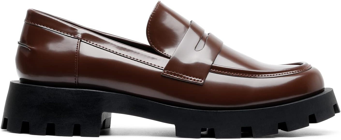 DREAM PAIRS Womens Loafers, Lug Sole Slip On Platform Chunky Penny Loafers for Women Dressy and Work, Business Casual Shoes for Women - Image 3