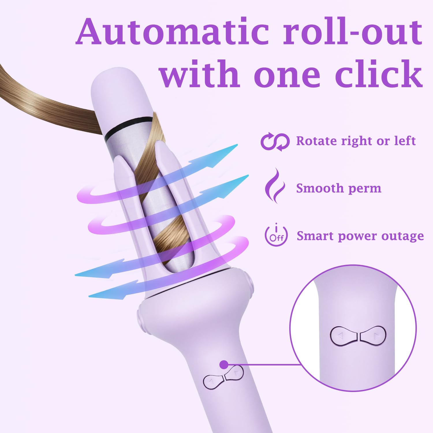 Fer à Friser, Boucleur Automatique 2 en 1 avec fonction de lissage, 32mm, grandes ondulations, 3 températures réglables Chauffage rapide, bigoudis pour cheveux longs