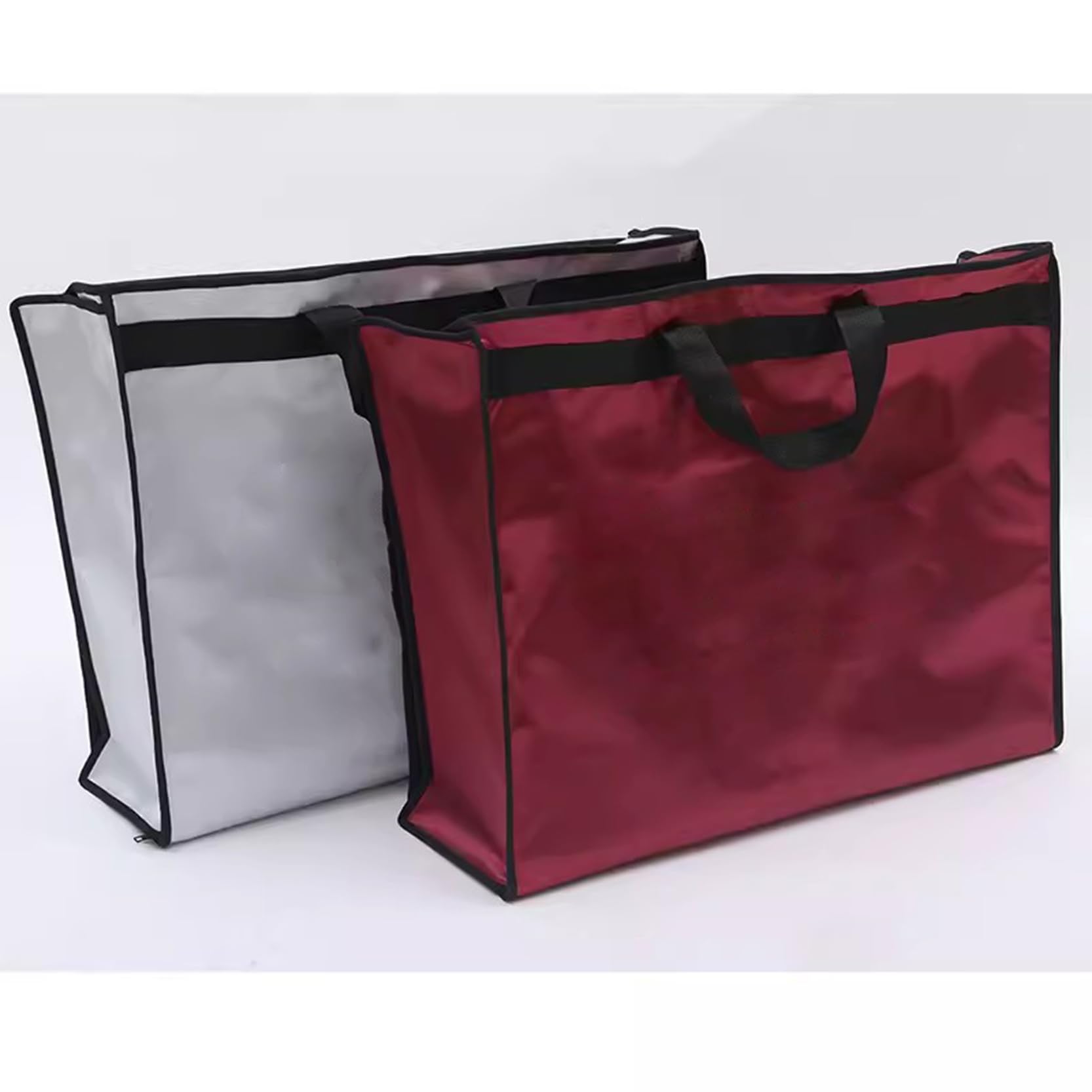 Fundas de ropa Bolsas protectoras para vestidos de novia/vestidos largos, Fundas para vestidos largas impermeables y transpirables Bolsas de ropa con cremallera y asa, H 63"/78", Gris-S (Negro S)