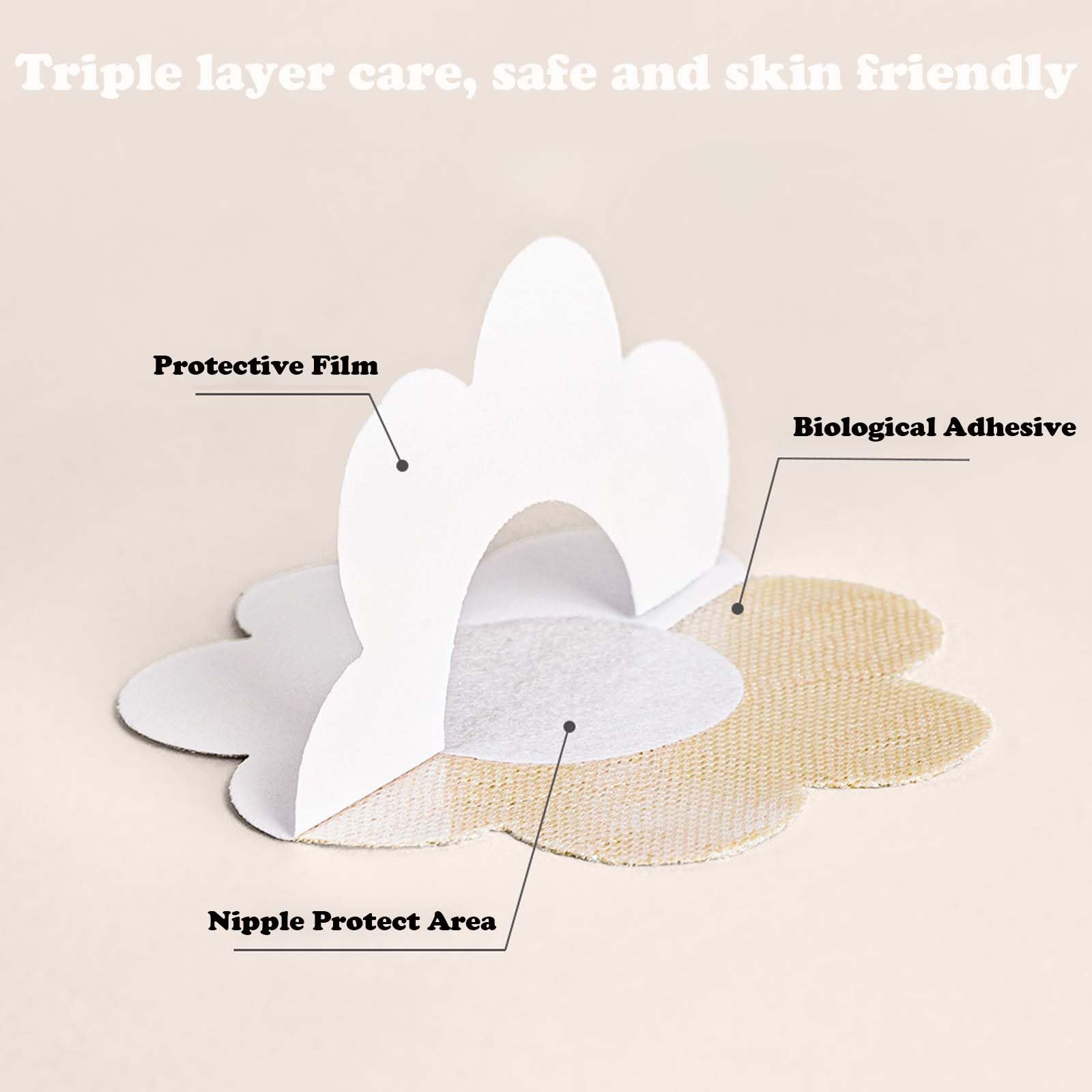 Chuppinz 80PCS Nipple Cover for Women, Nipples Shield Nipples Pasties Disposable Flower and Round Nipple Covers, Breast Pad(40 Pairs) Yellow - Image 4 thumbnail