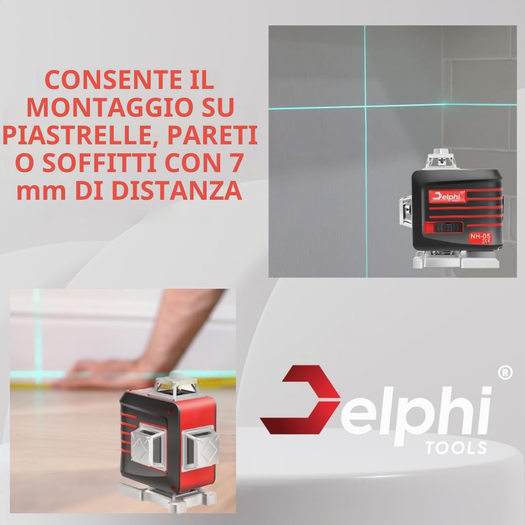 Livella laser autolivellante 360 4D, 16 linee, USB-C, 2 batterie, IP54