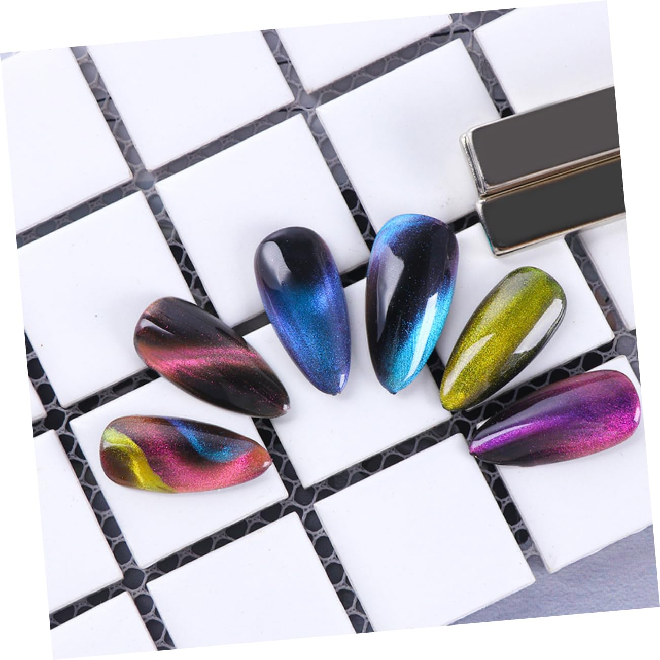 Healvian 16pezzi Penne Magnetiche Per Unghie Cat Eye Strumenti Per Nail Art Con Magneti Forti Per Creazioni Unghie Uniche e Personalizzate