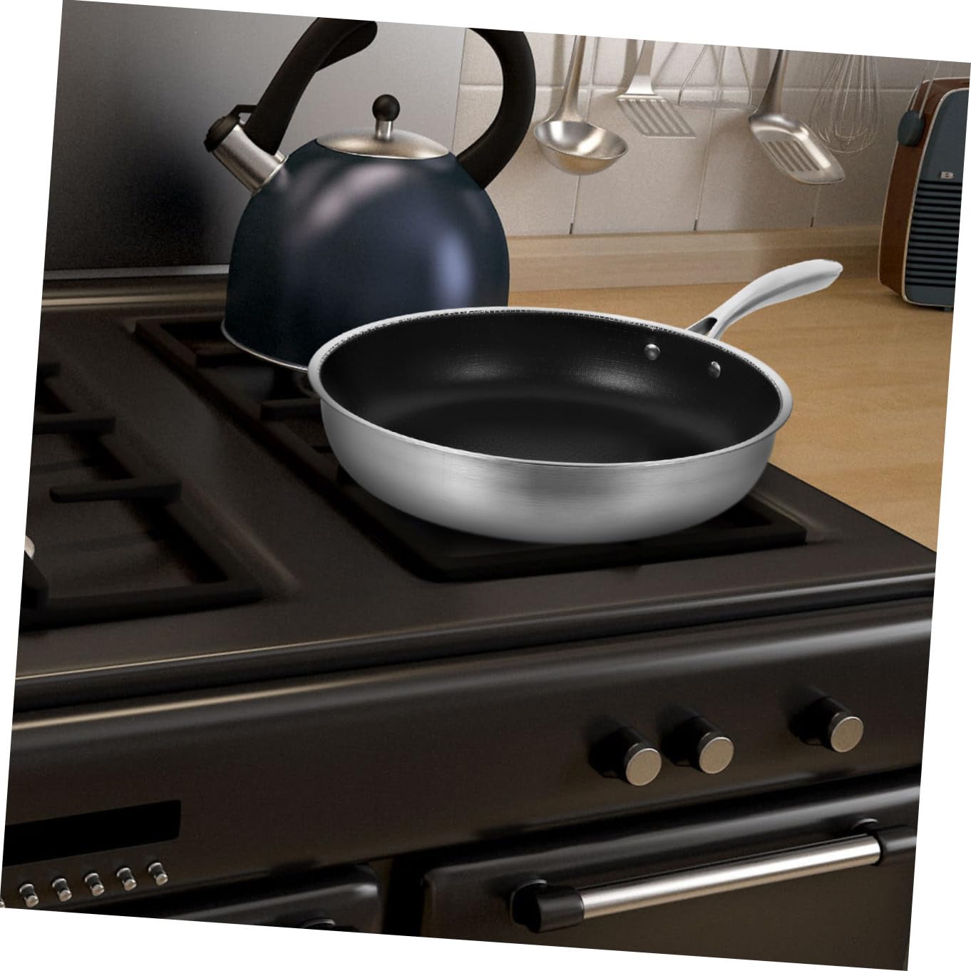 Padella Antiaderente per Uova in Acciaio Inox 30 Cm a Nido D’ape, Padella Piccola per Colazione Resistente alla Corrosione, per Friggere e Rosolare Carne in Cucina Quotidiana