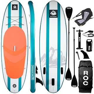 Roc Inflatable Stand Up Paddle Board with Premium SUP Paddle Board Accessories, Wide Stable Design, Non-Slip Comfort Deck for Youth & Adults - Amazon product rated Grade A
