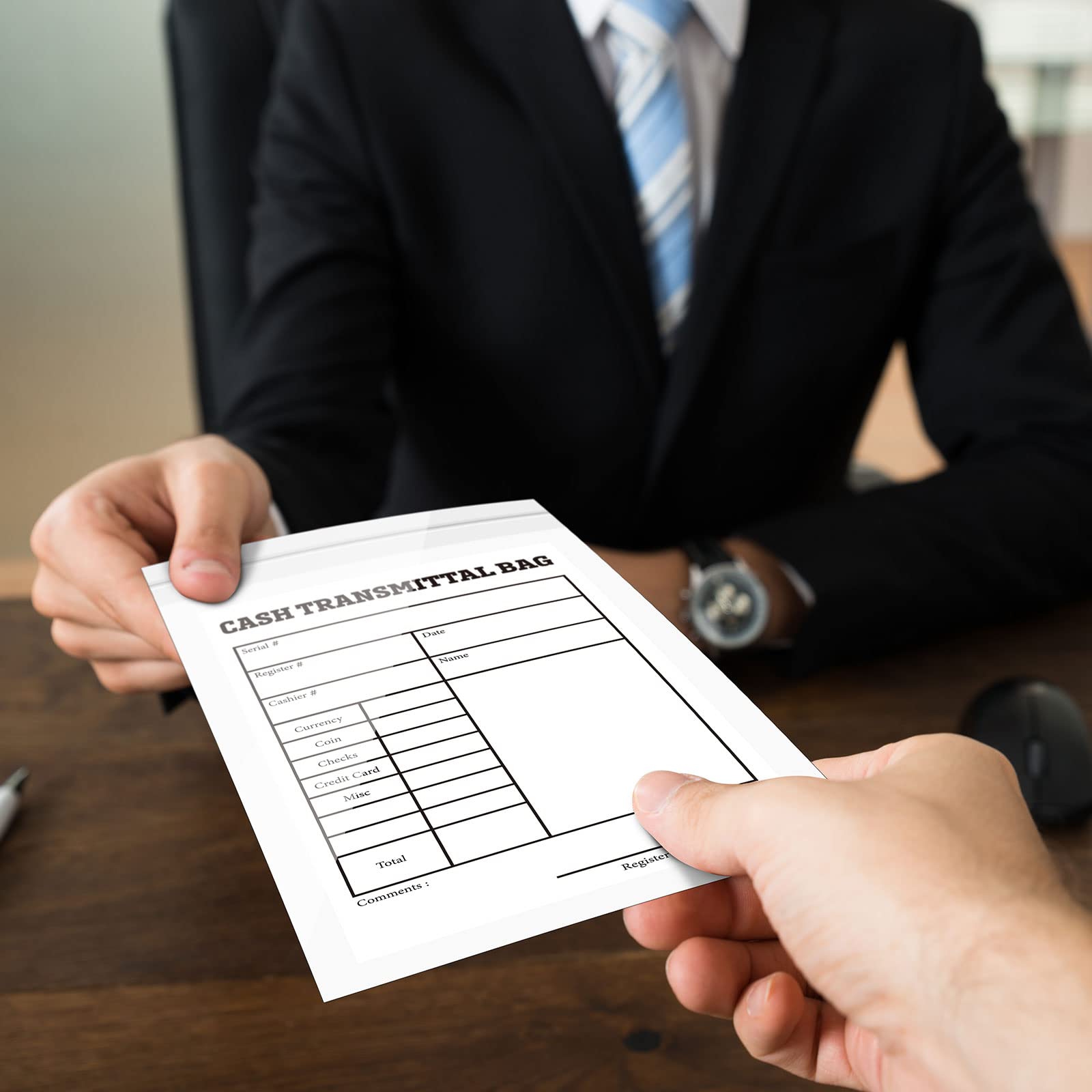 800 Pcs Bank Supplies Cash Transmittal Bags Deposit Bags Bank Bag Clear Plastic Money Pouch Security Bank Pocket For Bank Currency, Coin, Receipts, Checks, 6.7 X 11.4 Inches