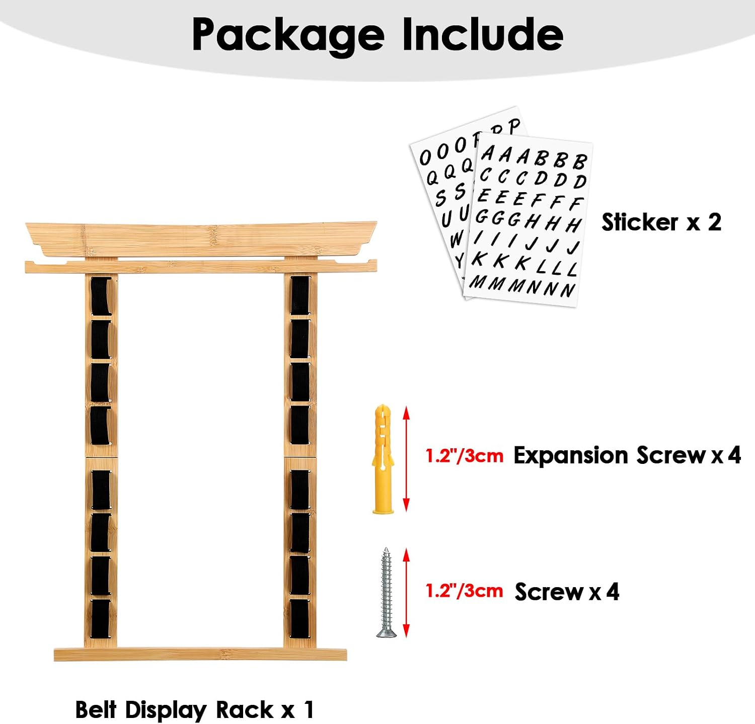 8 Belts Karate Belt Display Rack with Personalized Stickers, Taekwondo Belt Display Holder with Side Medal Rack, Elastic Band Martial Arts Belts Display Holder for Taekwondo, Karate,BJJ Gifts