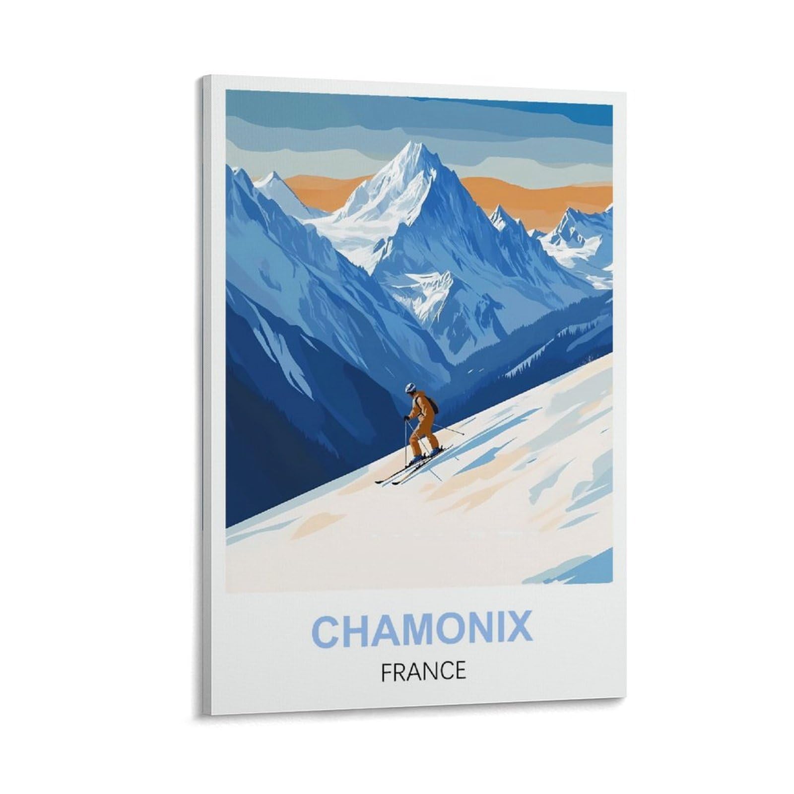 Zzhhegn Frame-Style Chamonix France Vintage Travel Poster 12X18inch(30X45cm) Canvas Art And Wall Art Picture Print