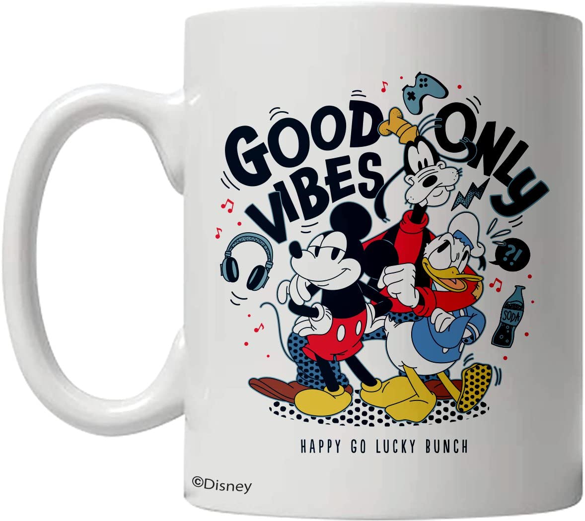 Giftmate Disney Mickey & Friends Mug for Tea and Coffee Mug | 325ml Disney Coffee Mug | Mickey Mouse Coffee Mug for Kids | Both Side Printed Disney Mug for Children