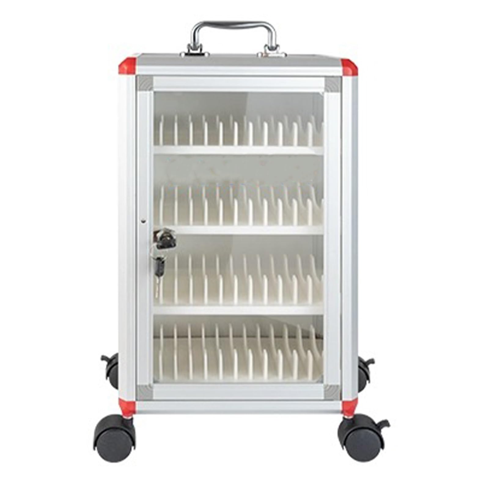 Armario para Guardar teléfonos móviles con Cerradura de Seguridad Ruedas y asa - 20 5 x 27 x 66 cm (8 x 10 6 x 26 Pulgadas) Cacto con numerados para un fácil Acceso.