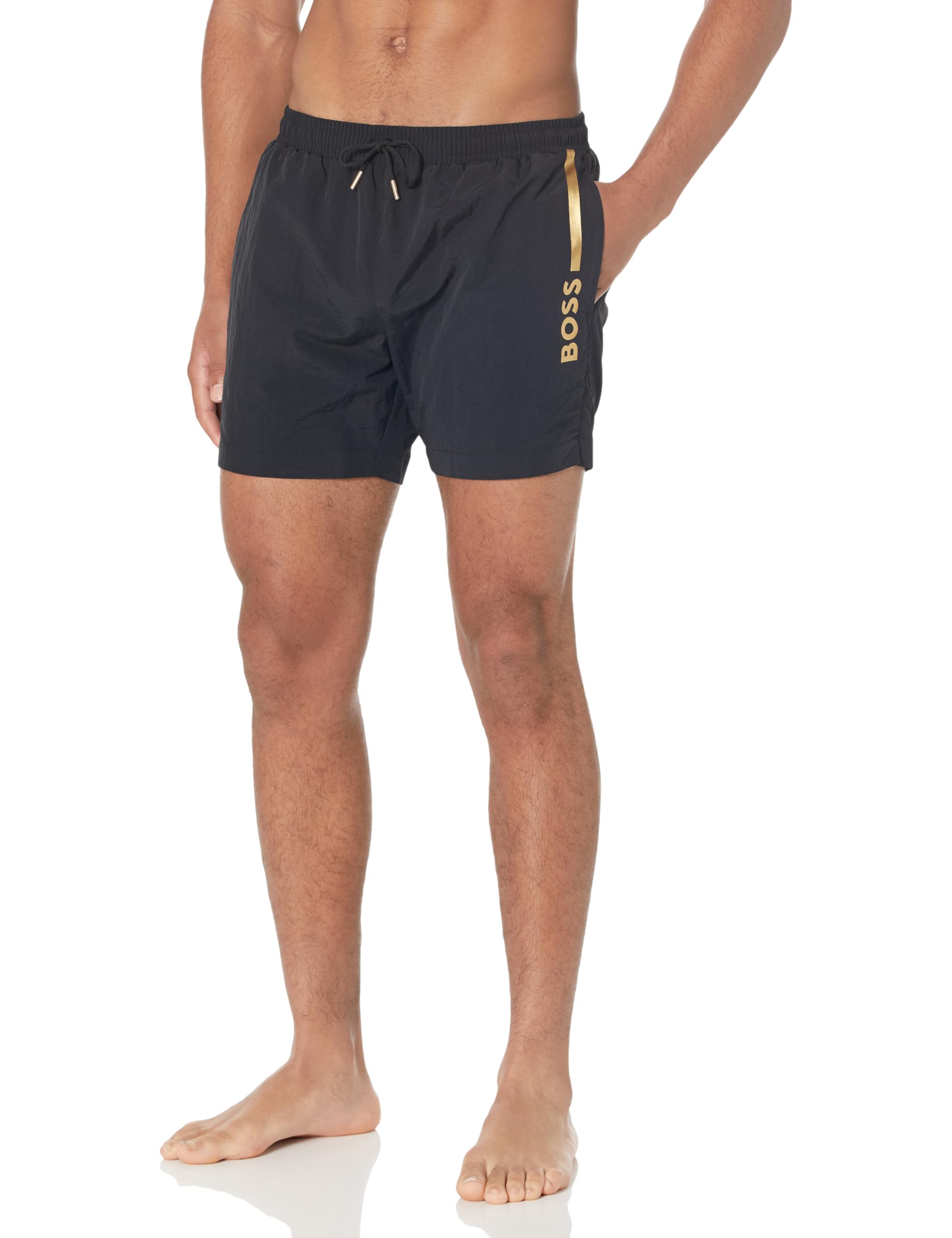 BOSS Metallic Logo Swim Trunks