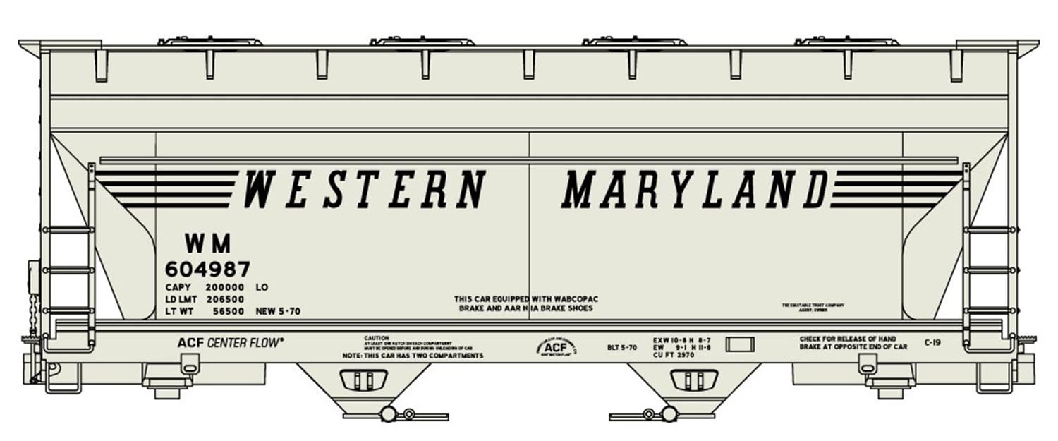Accurail HO ACF 2-Bay Covered Hoppers