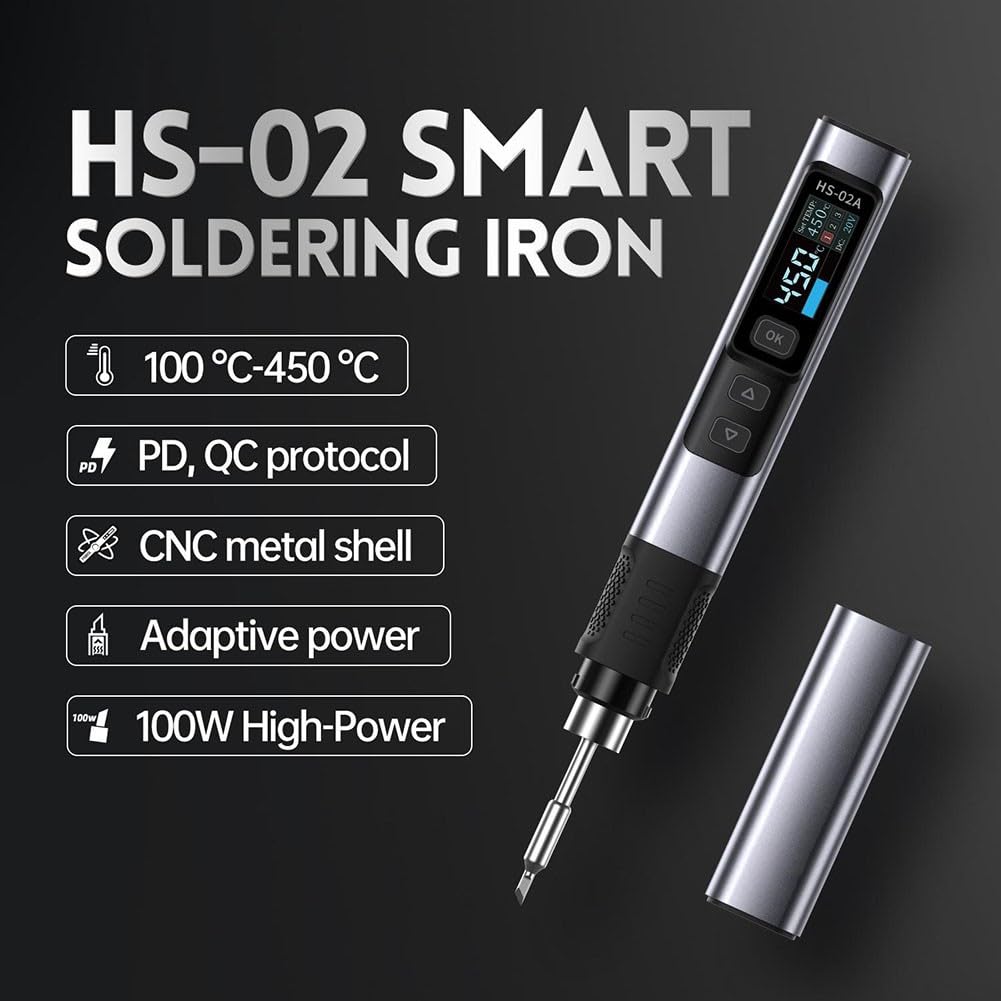 6 Têtes De Soudure HS-02A - Accessoires Pour Fer à Souder Intelligent, Acier Inox 304