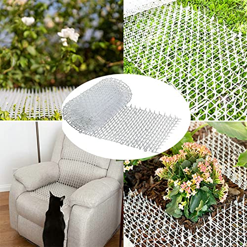 4 m - Tappetino da giardino repellente per gatti e cani, portatile, per esterni, colore: bianco