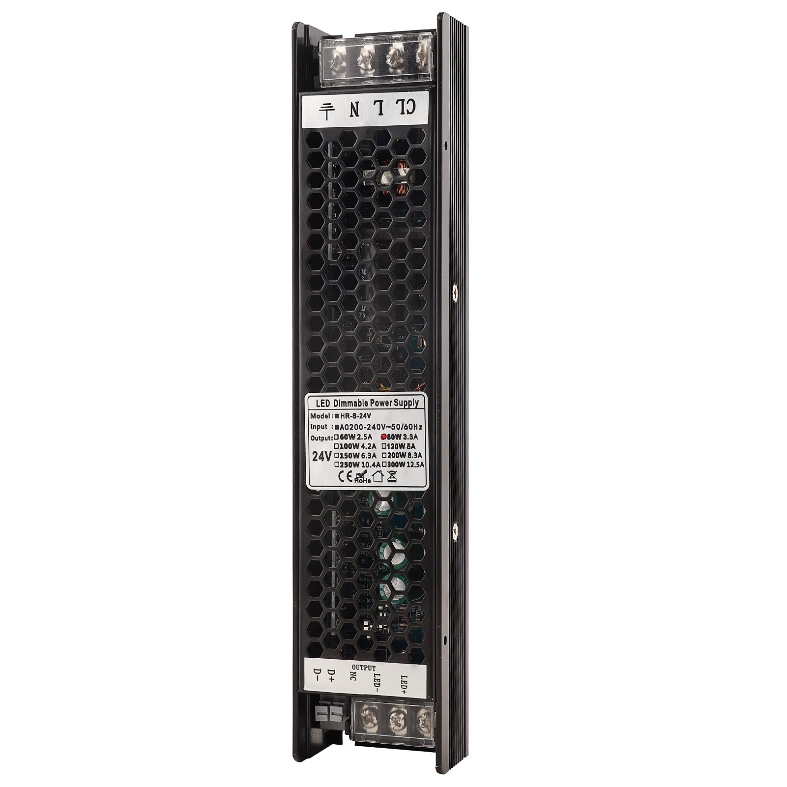 Alimentatore dimmerabile, alimentatore dimmer driver LED, convertitore adattatore trasformatore LED per 4 metodi di controllo (24V/3.3A)