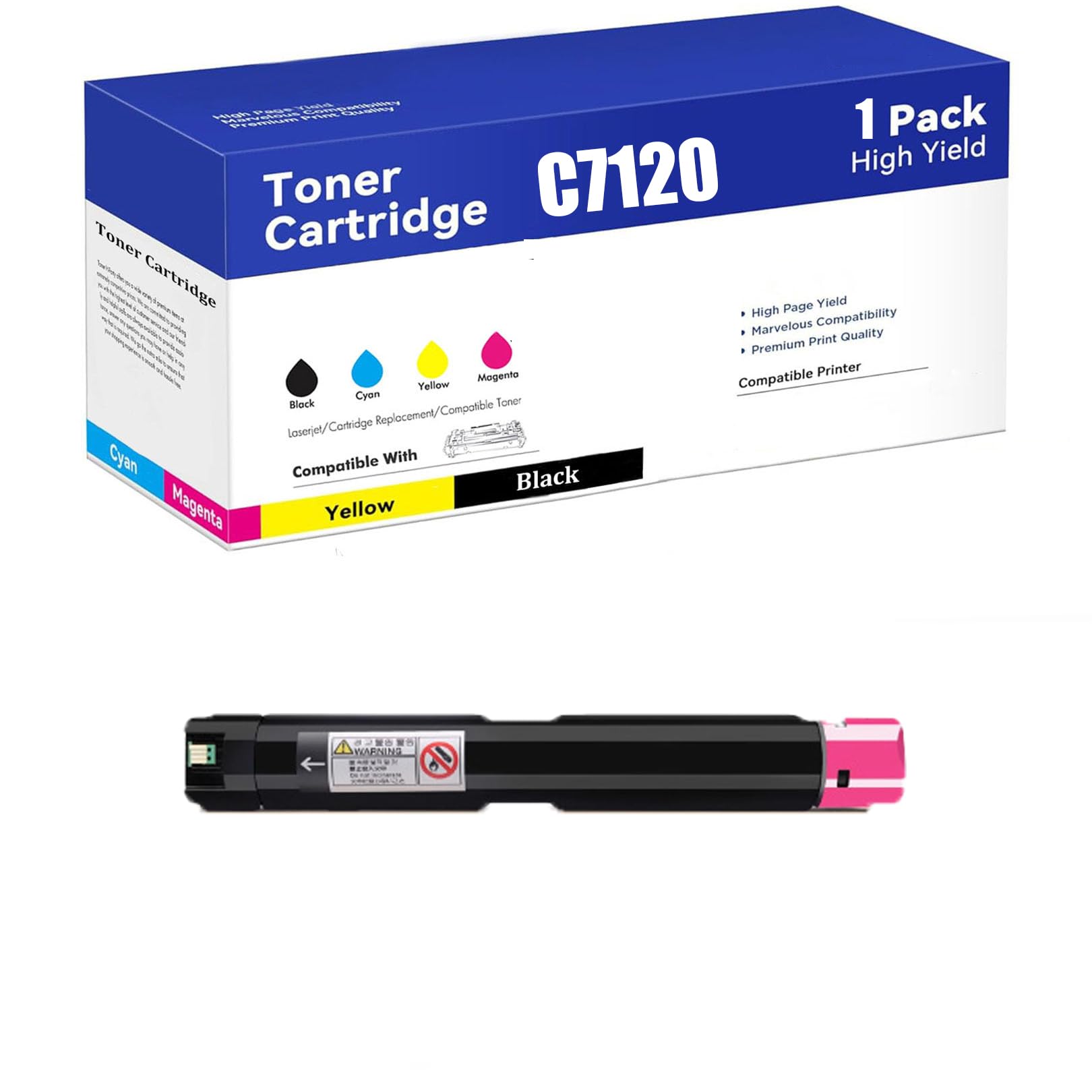 Toner compatible Xerox C7120 haute capacité 31300 pages pour imprimante C7130