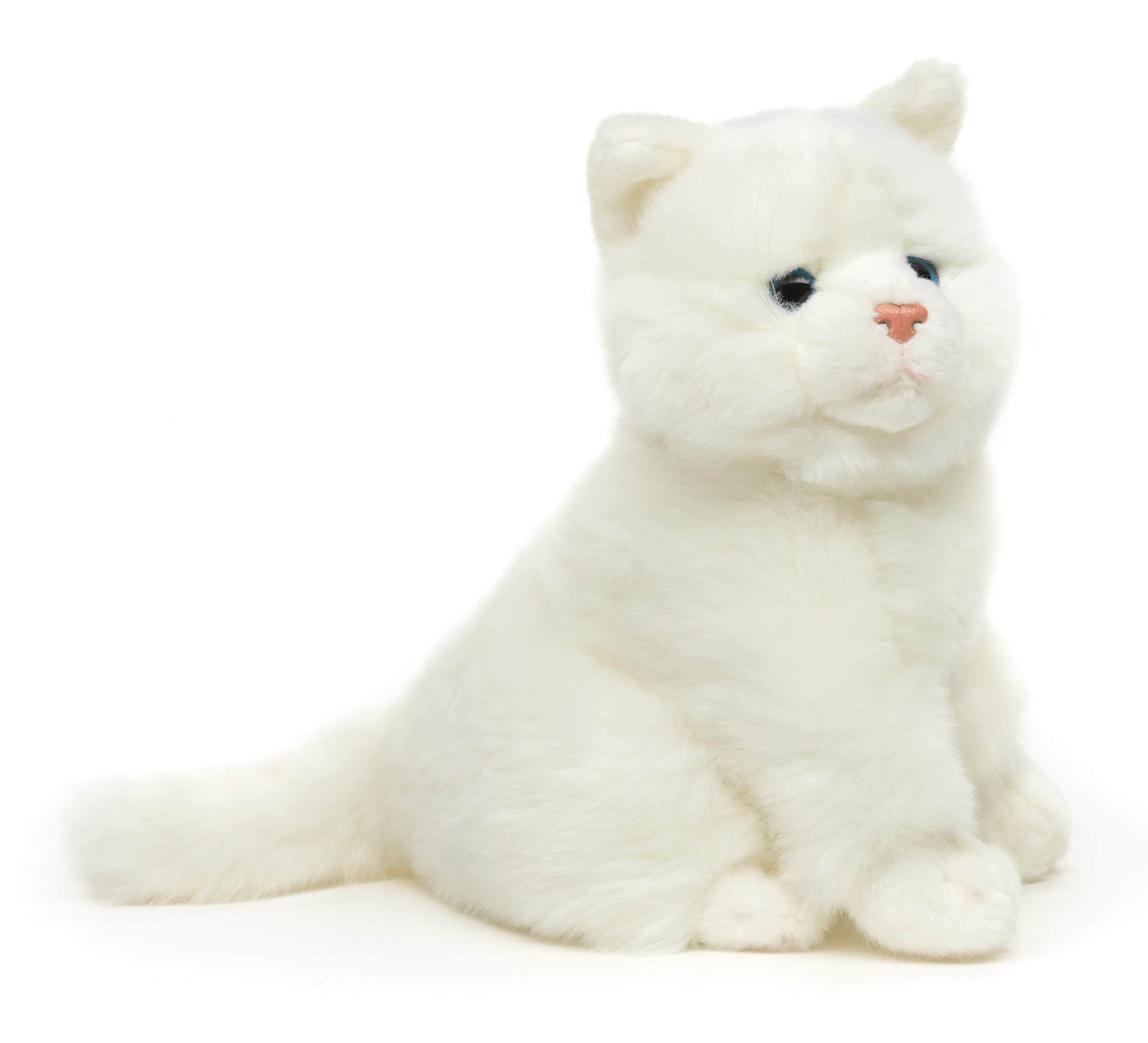 Uni-Toys - Cat white, sitting - 21 cm (height) - plush kitten - plush toy, cuddly toy