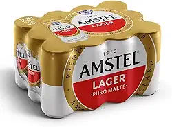 Amstel Cerveja Lager Puro Malte, Lata 269ml Pack 12 Unidades