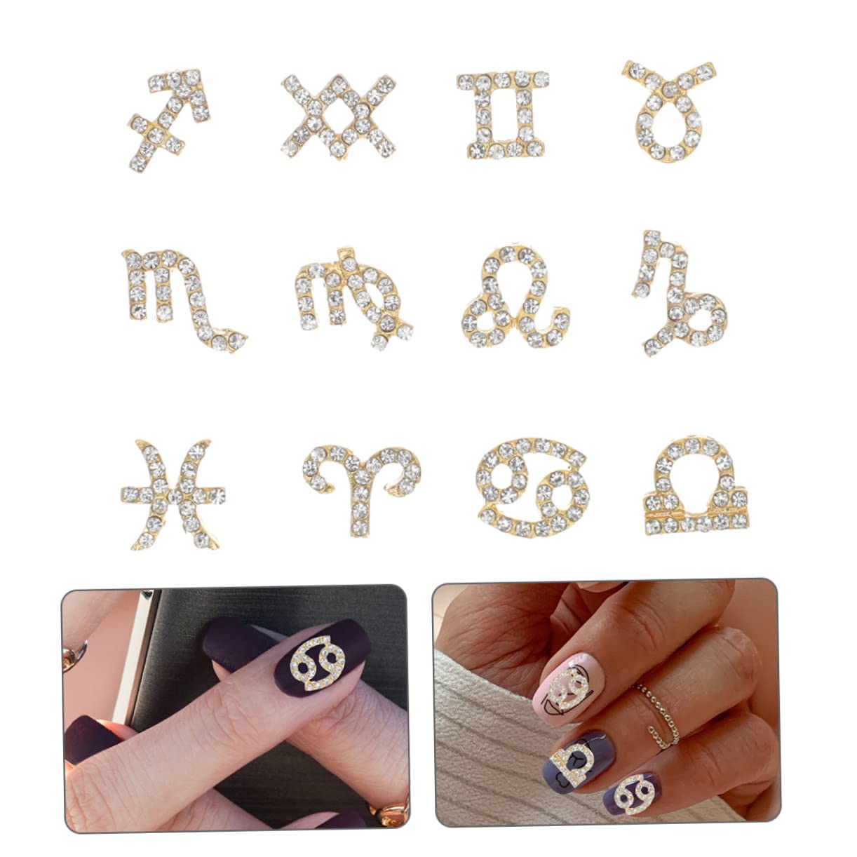 minkissy 4 Set di 12 Ciondoli per Nail Art con Strass Decorazioni per Unghie Ornamenti per Manicure per Donne Pezzi * 4