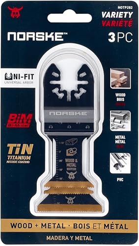 Norske Tools NOTP282 Varias cuchillas bimetálicas de maderametal (3paquete), accesorios de herramientas oscilantes  Hojas de sierra oscilantes