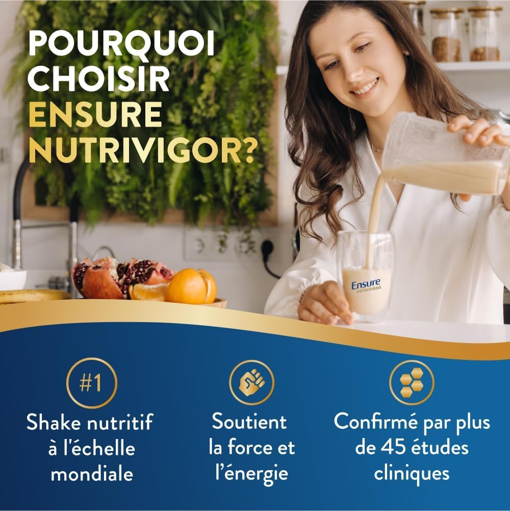 Ensure NutriVigor Chocolat & Fraise 850g - Complément alimentaire avec protéines, 27 vitamines et minéraux et HMB - Pour une alimentation saine et équilibrée - 1x Chocolat 850g + 1x Fraise 850g