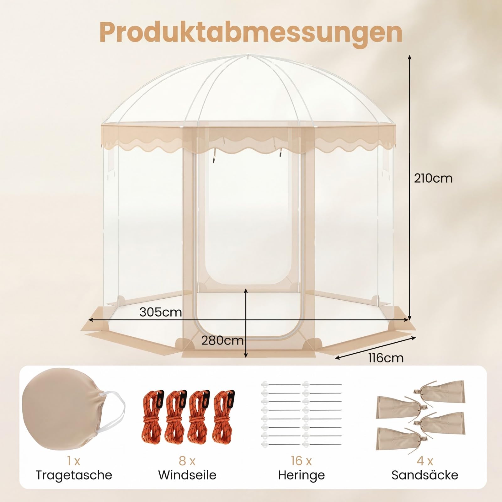 SOARS Pop up Zelt für 8-10 Personen, Wurfzelt Outdoor (Transparent)