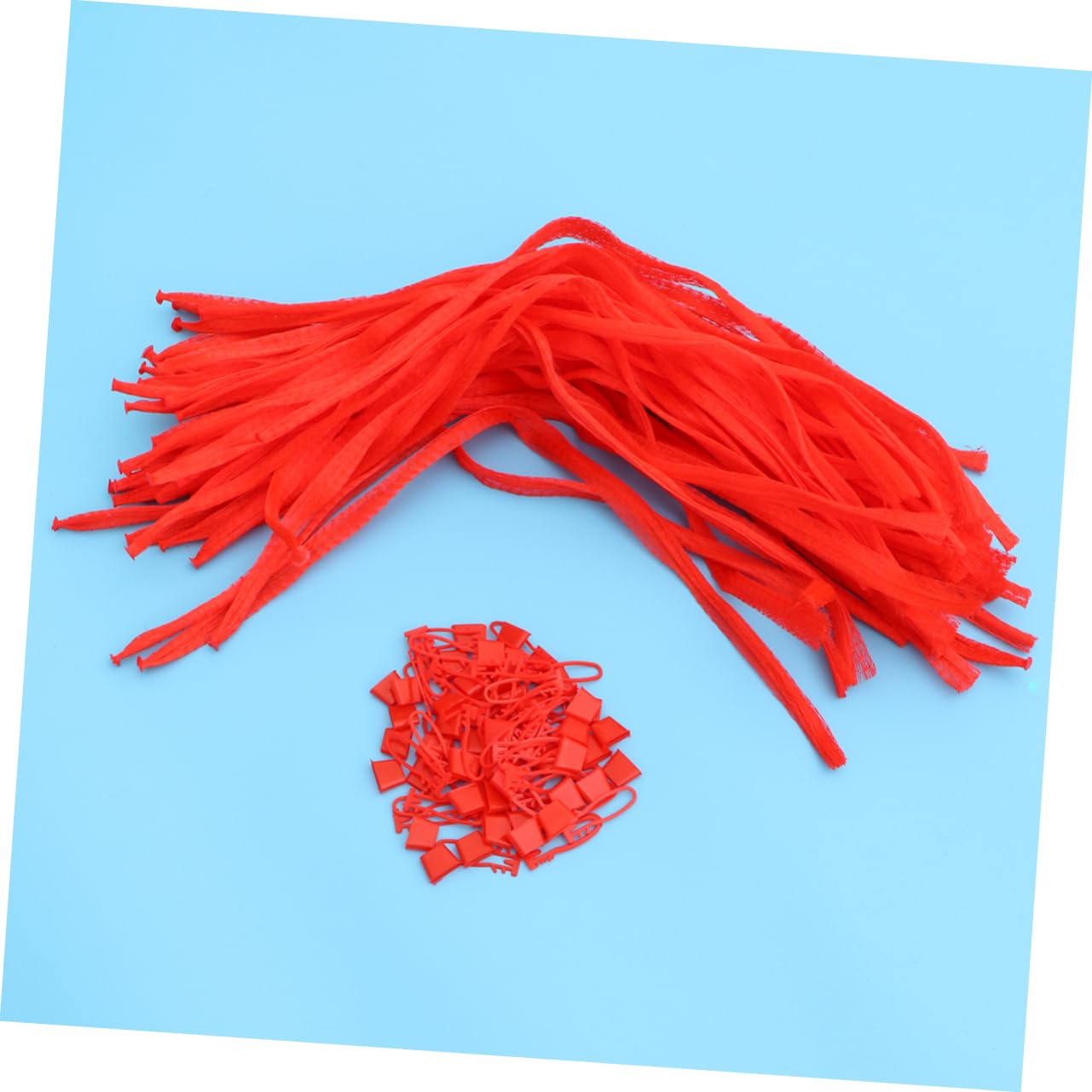 Amosfun 100 Piezas Bolsa de Malla Bolsas de plástico Bolsas de Red de Productos de Malla de Compras Reutilizables Compras netas Bolsa de as de Frutas Rojo