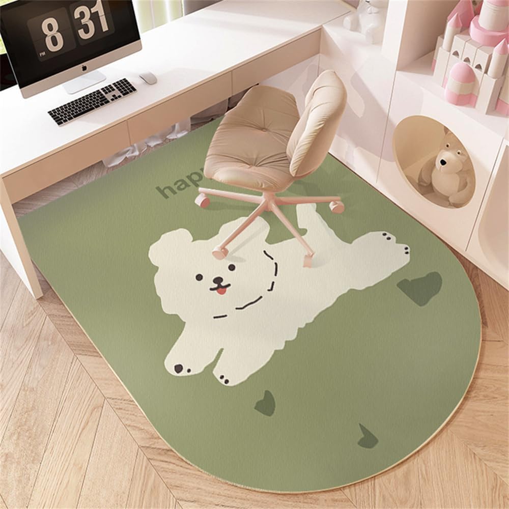 SSDDLZEQ Premium durable range Multifunctional Wooden Floor Protector For Cartoon-themed Computer Gaming Chairs(Dog,60x90cm)