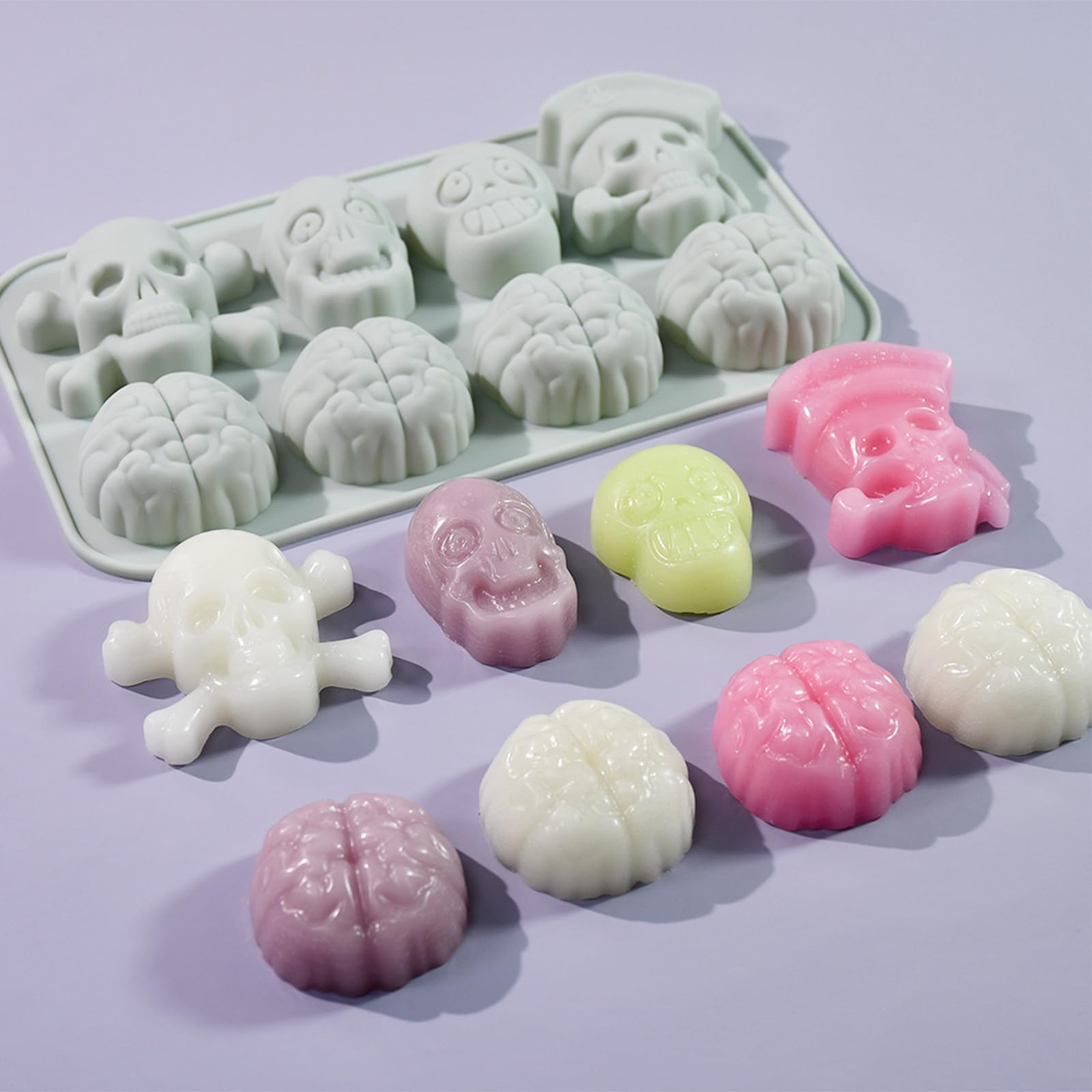 Moldes De Silicona Para Halloween – Calavera, Cerebro Y Corazón – Ideales Para Chocolate, Galletas Y Hielo