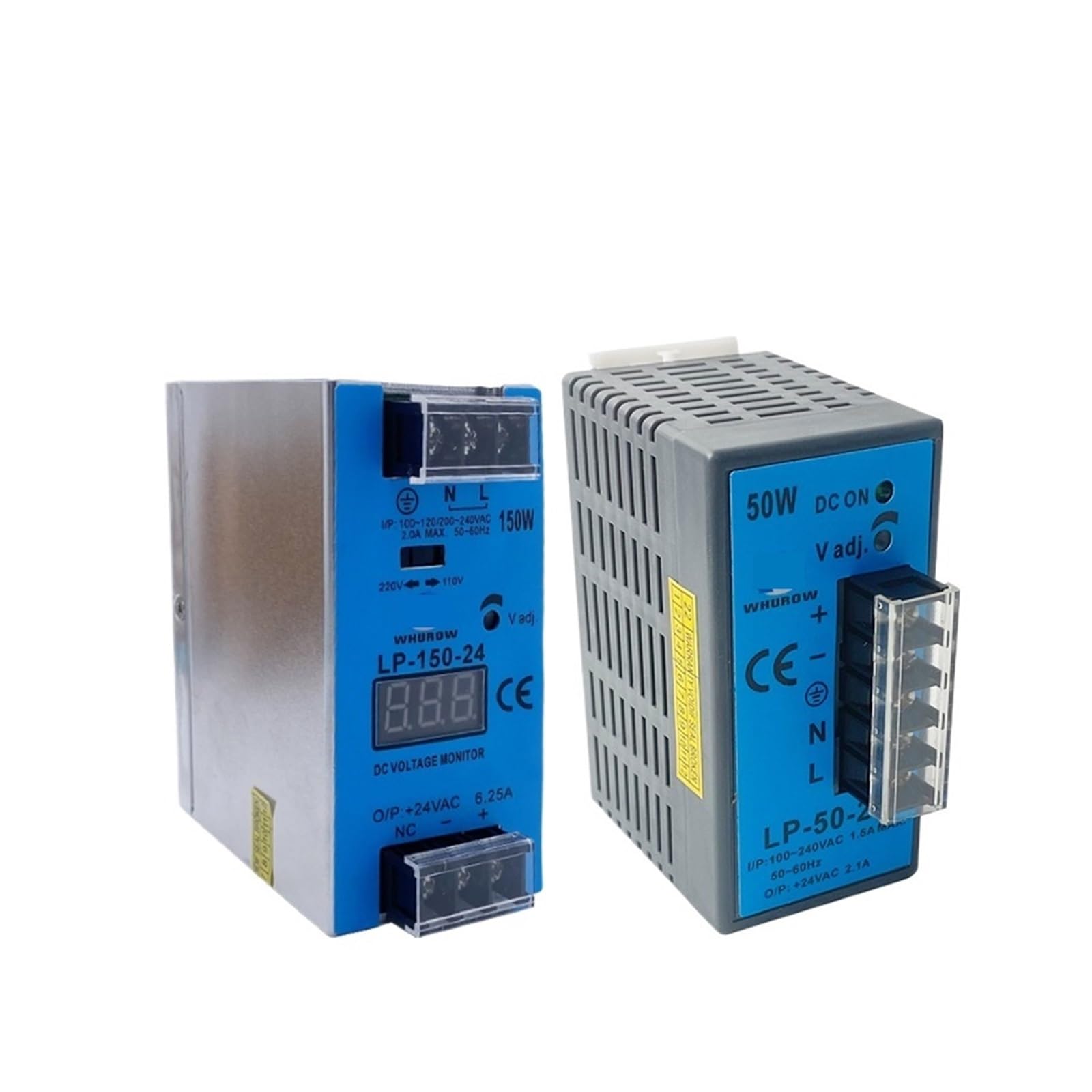 LPSeries.50W 150W 300W Przełącznik instalacyjny montowany na szynie, zasilacz wskaźnik napięcia 12 V 24 V (LP-100 W, 12 V)