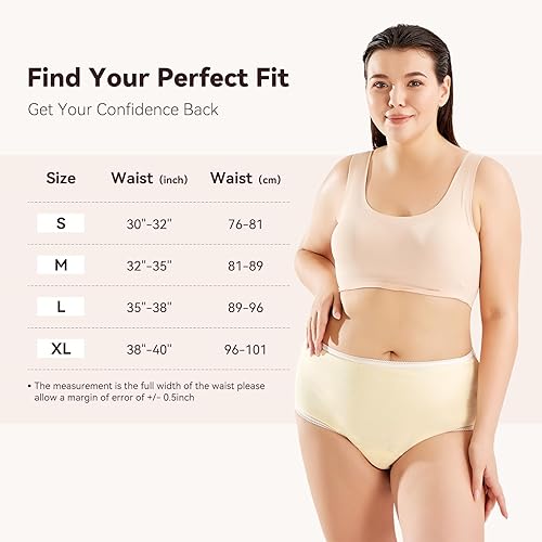 Miniatura 9 de Ropa interior para incontinencia para mujer, paquete de 6 calzoncillos de incontinencia lavables para mujer, ropa interior para incontinencia