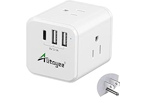 USB C Multi Plug Outlet Extender for Home Office