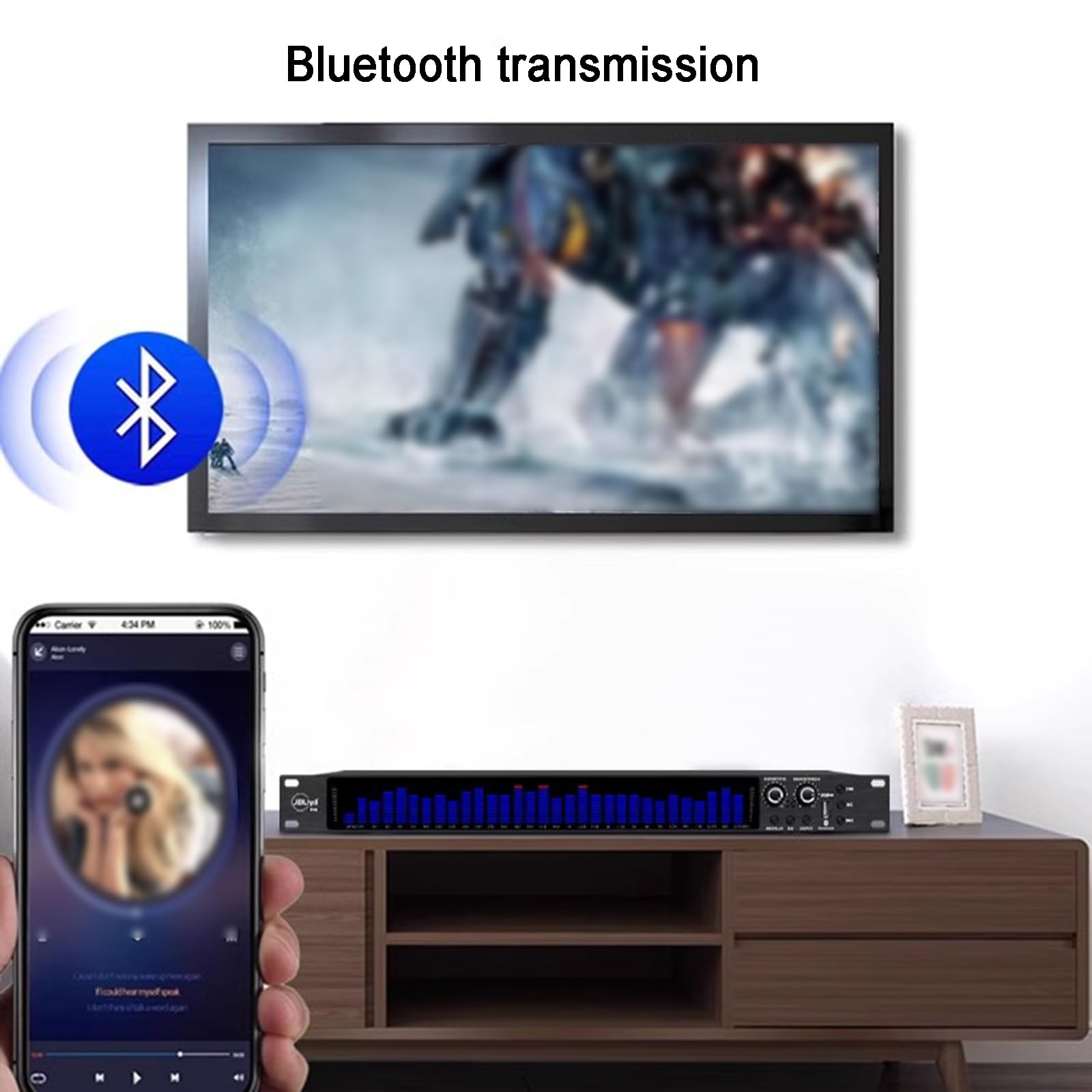 Ecualizador Digital, Analizador De Espectro De Audio De 31 Bandas, con 5 Modos Preestablecidos, Reducción De Ruido, Interfaz XLR Y RCA, Compatible con Reproducción De Disco U/Bluetooth