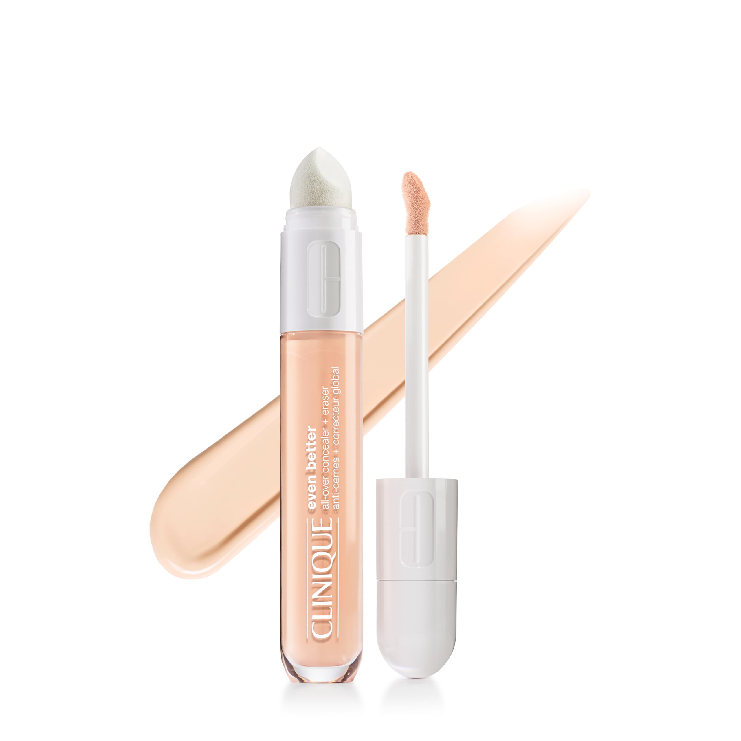 Clinique Even Better All-Over Full Coverage Concealer + Eraser Makeup For Dark Undereye Circles | With Hyaluronic Acid + Caffeine | Hydrating, Brightening + Depuffing